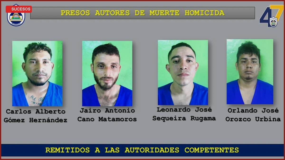 Cae banda señalada de asesinar a guarda de seguridad en Masaya